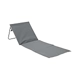 Thinia Home - Esterilla Plegable de Playa Acolchada con Respaldo, Acero y Tela Oxford, Jardín, Impermeable, Asa para Transporte, 149.5x50.5x42 cm (largo x ancho x alto), Gris, Azul, Verde, Rojo o Rosa