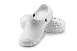 ESTRO Zuecos Sanitarios Mujer Goma - Unisexo Zuecos Hombre Zapatillas Verano Hombre Zuecos Mujer Goma Ligero Sandalias Mujer F92 (37, Blanco)