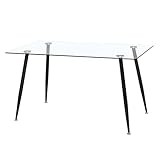 Miroytengo Mesa Comedor de Cristal Asper Ideal para Salón Estilo Contemporáneo Moderno 120cm