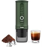 Outin Nano Cafetera Espresso Eléctrica Portátil, Cafetera de Viaje para Camping, Cafetera de Coche Autocalentable con USB-C, Con Café Molido y Cápsula NS para RV, Senderismo, Oficina