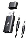 UGREEN USB Bluetooth 5.1 Adaptador Bluetooth para TV con 3.5mm Cable de Audio 2 en 1 Receptor y Transmisor Bluetooth para Televisión PC Amplificador Coche Móvil Altavoces Auriculares Bluetooth