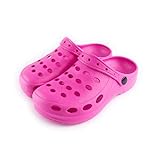 R-ISLAND Clogs Classic,Zuecos de Mujer,EVA,Impermeable,Zuecos para Trabajo,sanidad,Cocina,Piscina,Playa..etc (Rosa, 36)