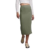 PIECES Pckylie MW Midi Skirt Noos Falda, Deep Lichen Green, XS para Mujer