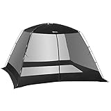 Outsunny Carpa de Jardín 3x3x2 m Cenador para 4-6 Personas Tienda de Campaña con 4 Mosquiteras y Puerta Incluye Bolsa de Transporte Protección Solar para Camping Viajes Exterior Negro