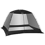 Outsunny Carpa de Jardín 3x3x2 m Cenador para 4-6 Personas Tienda de Campaña con 4 Mosquiteras y Puerta Incluye Bolsa de Transporte Protección Solar para Camping Viajes Exterior Negro