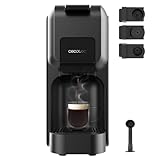 Cecotec Cafetera Espresso Compacta FreeStyle Compact Black. 1350W, 20 Bares, Apta para Café Molido, Dolce Gusto, Nespresso y K-fee, Depósito Extraíble de 800ml, Apagado Automático