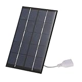 Irishom Cargador de energía solar portátil para teléfono móvil puerto USB en teléfono móvil con panel solar para camping, senderismo, viaje (2W/5V)