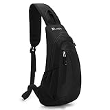 Larkumio Hombre Mochilas Cruzadas Impermeable Bolso de Hombro Bolsa de Pecho de Gran Capacidad Para Viajes, Trabajo, Escuela,Negro