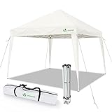 VOUNOT Gazebo Plegable Cenador 3x3 m con Bolsas de Arena, Pabellon de Jardin Pop Up, Blanco