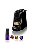 Nespresso De'Longhi Essenza Mini EN85.B - Cafetera monodosis de cápsulas Nespresso, compacta, 19 bares, apagado automático, color negro, Incluye incluye cápsulas de regalo