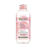 GARNIER Skin Active Agua Micelar con Agua de Rosas para Piel Apagada y Sensible, Desmaquilla, Limpia e Ilumina en un solo gesto, Apto para Rostro, Labios y Ojos, 400Mililitros