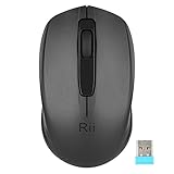 Rii Ratón inalámbrico RM100+, para PC, Portátil, Windows, Ofimática. 1000 dpi. Incluye Receptor USB (Negro)