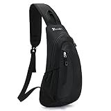 Sciphylia Bolso Pecho Hombre Impermeable Mochila Cruzada Gran Capacidad Bolsa de Pecho Antirrobo Correa única Hombro Cruzados Bandolera Cruzada para Deportes al Aire Caminar Viajar Ciclismo Negro