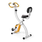 Ultrasport F-Bike 200B,entrenador bicicleta, bicicleta estática plegable,con respaldo,computadora entrenamiento LCD, peso máximo110 kg,medició frecuenci cardíaca,8 niveles resistencia, Naranja/Blanco