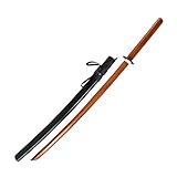 DEPICE Set Bokken de Haya con Saya, Aprox. 500 g, Longitud Aprox. 101 cm, Madera Natural, Lacado Transparente, Iaido Aikido Aikido