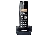 Panasonic KX-TG1611SPH Teléfono Inalámbrico Digital DECT, Unidad Base y 1 Auricular, Identificador De Llamadas, Batería Larga Duración, Pantalla LCD, Agenda, Rellamada, Despertador, Negro