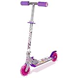 Ozbozz SV13988 Unicorn Scooter con 2 Ruedas iluminadas, 4-11 años, manillar ajustable, Multicolor