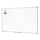 Amazon Basics - Pizarra blanca magnética con bandeja para rotuladores y marco de aluminio, 60 x 90 cm