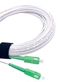 Elfcam® - 5m Fibra óptica Cable SC/APC a SC/APC monomodo simplex 9/125µm LSZH, Blanco/Verde (5M)