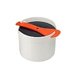 Joseph Joseph M-Cuisine Vaporera para Cocinar Arroz y Granos en Microondas, Apta para Lavavajillas - Piedra/Naranja, 2 Litros