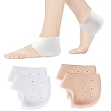 2 Pares Taloneras Silicona, Taloneras Fascitis Plantar Tobilleras de Silicona Transpirables, Protector Talon para Aliviar Talones Dolor Seco Agrietado