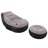 Intex Sillón + reposapiés hinchables 99x130x76 64x28 cm, Gris (68564)