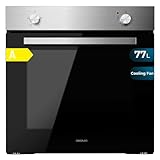 Cecotec Horno Integrable Bolero Hexa C126000 Inox A 2800 W, 77 L de capacidad, 4 Funciones, Steam Assist, Steam EasyClean, Cooling Fan, Triple Glass, Clase Energética A, Luz interior