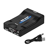 HDMI SCART Convertidor HDMI a SCART Tihokile Adaptador de HDMI a Euroconector Salida Euroconector Entrada HDMI Compatible Formatos PAL/NTSC para HDTV STB VHS Xbox PS4 DVD PC CR