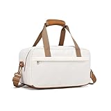 Kono Holdall - Bolsa de equipaje de mano para debajo del asiento con correa para el hombro, beige y marrón, S(35x20x20cm), Equipaje: equipaje de mano