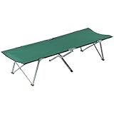 Outsunny Cama de Camping Plegable Cama de Acampada con Marco Metálico Carga 136 kg para Playa Senderismo 193x64x40 cm Verde