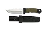 ALBAINOX- 32341 - Cuchillo Albainox. Mango ABS-Goma.- Herramienta para Caza, Pesca, Camping, Outdoor, Supervivencia y Bushcraft