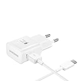 OEM Samsung Cargador Original EP-TA200EWE + Cable EP-DR140AWE (5V-2A, 9V-1.67A) - para Galaxy S10, S10+, S10e, S9, S9+ (Cargador + Cable Tipo C, Blanco) (EPTA200 + DR140 B W)