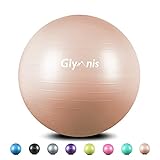 Glymnis Pelota de Pilates Pelota Anti-Burst para Pilates Gimnasia Fitness Embarazo Yoga Embarazo 55cm 65cm 75cm con Hinchador Rosa Oro (55cm)