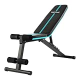 Cecotec Banco Musculación Plegable y Acolchado, Gimnasio en Casa, Drumfit SetUp 7000. Ajustable en 7 Niveles, Reclinable Hasta 180º, Almohadillas Antideslizantes, Entrenamiento Cuerpo Completo