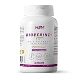 HSN Bioperine 20mg extracto de Pimienta Negra (98,5% piperina) | 120 Cápsulas Vegetales | Mejora la Digestión Aumenta la Biodisponibilidad y Absorción de Nutrientes | No-GMO, Vegano, Sin Gluten