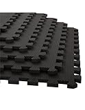 Jardin202 - Esterilla Puzzle para Suelos de Gimnasio y Fitness | Negro | Protección de Goma Espuma, Tatami Puzzle Expandible 4 Unid 60x60