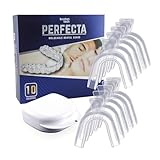 Perfecta Férula de Descarga Nocturna. 10 Protectores Dentales Ajustables. 1 Estuche. Ideal Contra Bruxismo, Rechinar los Dientes, los Trastornos del ATM, Práctica Deportiva. Sin BPA