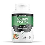 Carbón Vegetal Activado - 200 mg - 200 cápsulas