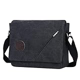 Eshow Bolsos Bandolera para Hombre, Bolso de Hombro Lona con Gran Capacidad, Mensajero Adecuado para Ordenador Portátil Trabajo Escuela Viaje