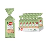 El Granero Integral - Pack de 12 Unidades de 115 g de Tortitas Ecológicas de Arroz Integral y Trigo Sarraceno - 115 g - Sin Azúcar Añadido y Sin Gluten - Aptas para Veganos