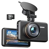 iZEEKER 4K Dashcam Delantera, 2160P Cámara de Coche con Tarjeta de 32GB Gratis, Dashcam de Visión Nocturna con Grabación en Bucle, Bloqueo Automático del Sensor G, Modo Aparcamiento, WDR 400