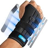 Fitomo Muequera Tendinitis Mueca con 3 Férulas y Apertura del Pulgar Suave, Férula Túnel Carpiano para Noche, Muequera Metacarpiana Ortopedica para Esguince Artritis, 1 Unidad, Derecha