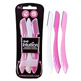 Wilkinson Sword Intuition Perfect Finish - 3 Cuchillas de Afeitar, Moldear y Perfilar las Cejas y el Vello Facial - Unisex - Validas Para Hombres y Para Mujeres