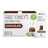 Abbot Kinney's - Pack de 6 Unidades de 1 L de Batido Ecológico Vegetal Sabor Chocolate - Apto para Veganos - Sin Lactosa - A base de Arroz, Coco y Soja - Delicioso Batido sin Leche