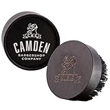 Cepillo para la barba de Camden Barbershop Company ● incluye caja ● de madera de nogal ● Para el cuidado diario de la barba y la aplicación de aceite para la barba