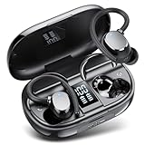 Auriculares Inalambricos, Auriculares Bluetooth 5.3 HiFi Estéreo Deportivos con 4 ENC Cancelacion Ruido HD Microfono, 128H Cascos Inalambricos Bluetooth LED Pantalla,IP7 Impermeable para Running Sport