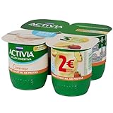 Activia Yogur Cremoso con cocktail de frutas - probióticos naturales y con 0% azúcares - Pack: 4x115g