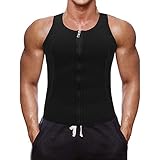 Litthing Chaleco Deportivo para Hombres Faja Sauna Camiseta Térmica Compresión Muscular Vest Camisa de Sudar Gimnasio con Cremallera