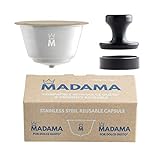 Madama - Cápsulas recargables y reutilizables compatibles con Dolce Gusto. Acero inoxidable y silicona apta para alimentos. 100% fabricado en Italia. Paquete de una cápsula