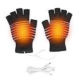 Semme Guantes calefactables por USB, Guantes de Invierno para Hombres y Mujeres, alimentados por USB, Lavables, Mitones cálidos para Ciclismo, Motocicleta, Senderismo, esquí y montañismo